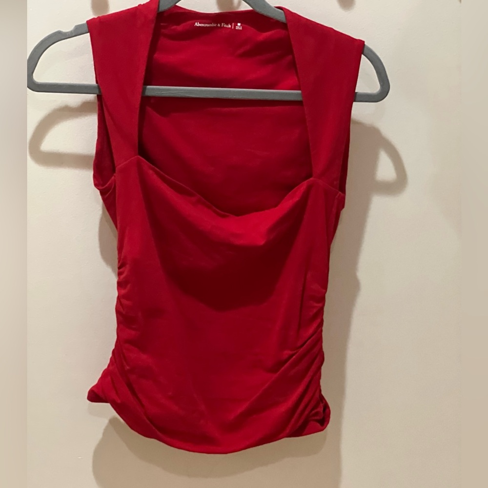 Abercrombie Ruched Red Tank